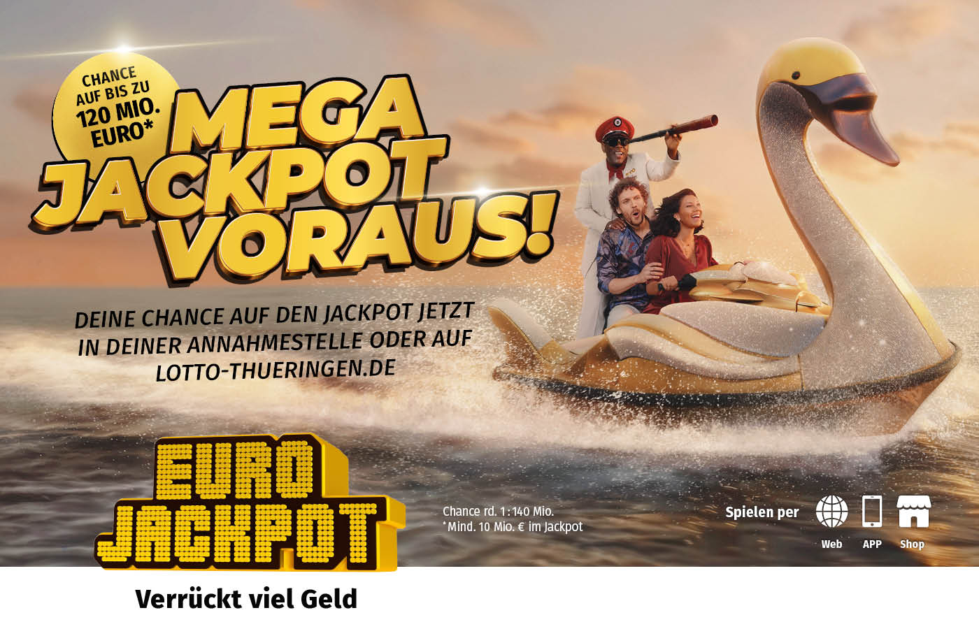 Eurojackpot – mit bis zu 120 Mio. € im Jackpot.